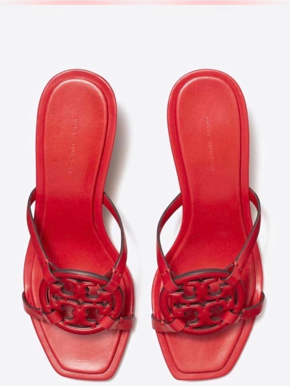 Tory Burch Miller Bombé red low heel sandals size 7.5 with dust bag